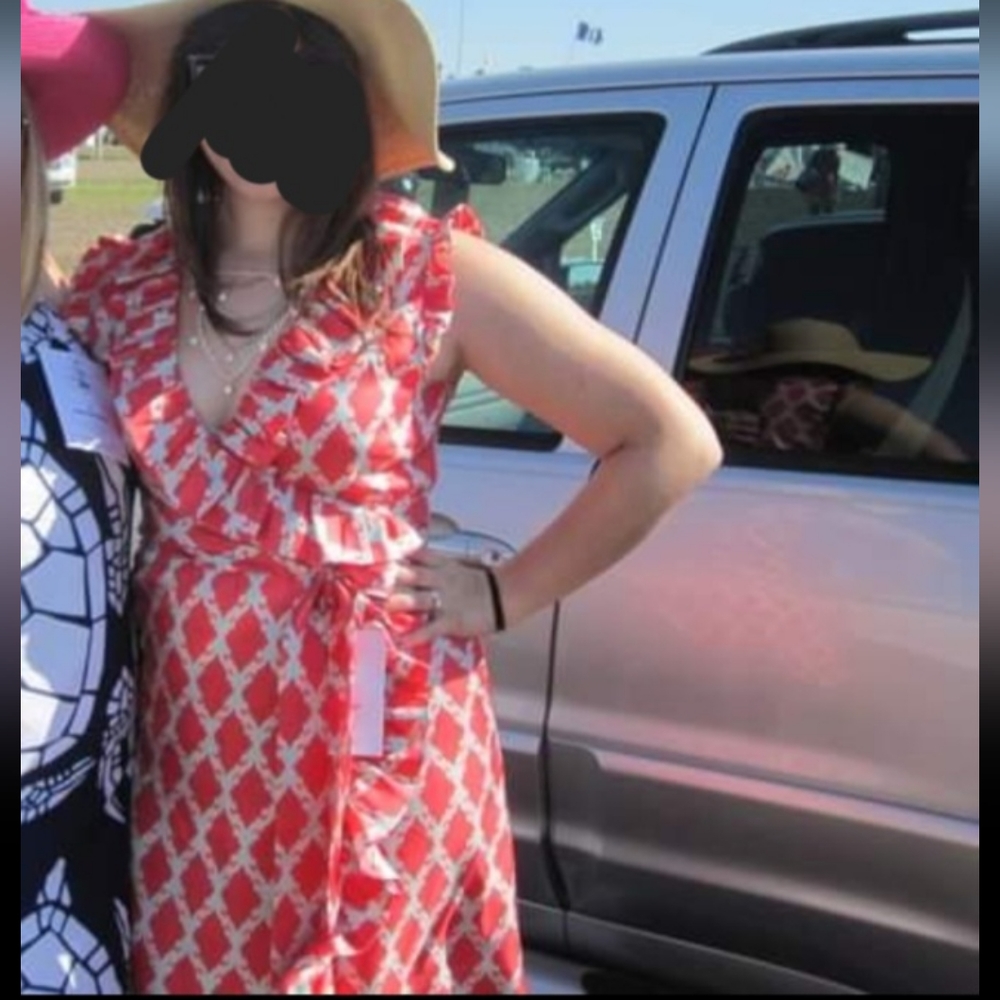 kate spade Red and White Midi Dress